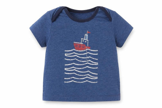 Front view of Gap Baby Blue Basic T-Shirt, size 6-9, Months - SHIP