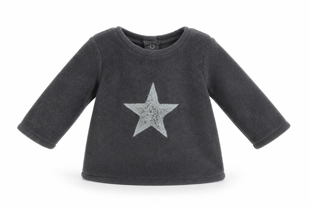 Front view of Next Baby Grey Fleece jumper, size 0-3, Months