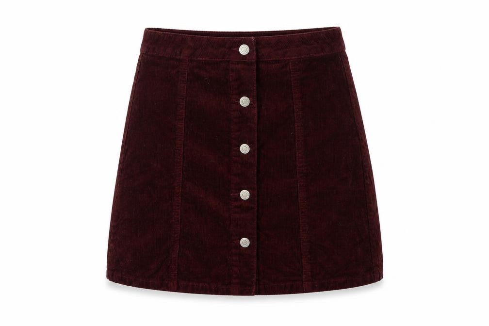 Denim & Co. Womens Red  Corduroy Mini Skirt Size 8