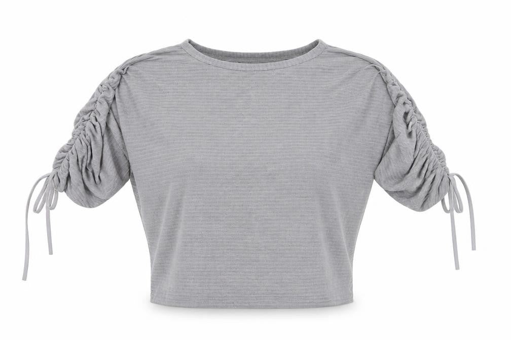 Front view of YONIS women’s grey knit jumper, size L