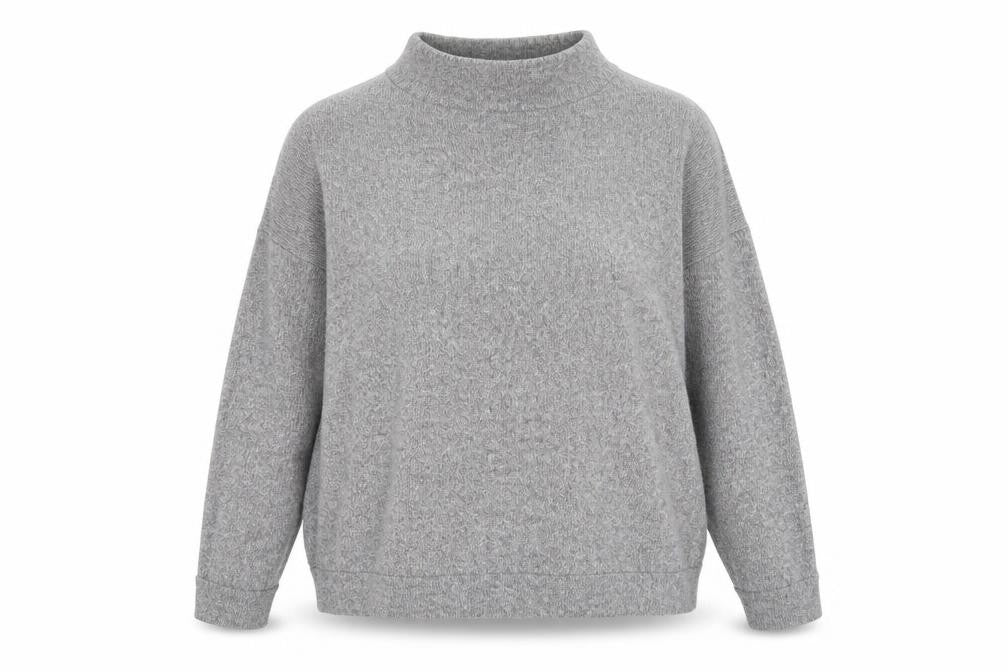 Front view of New Look women’s grey knit jumper, size M