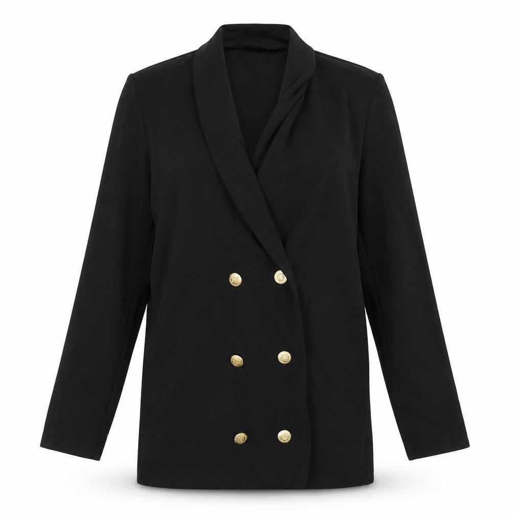 Front view of PRETTYLITTLETHING women’s black jacket blazer, size UK 8
