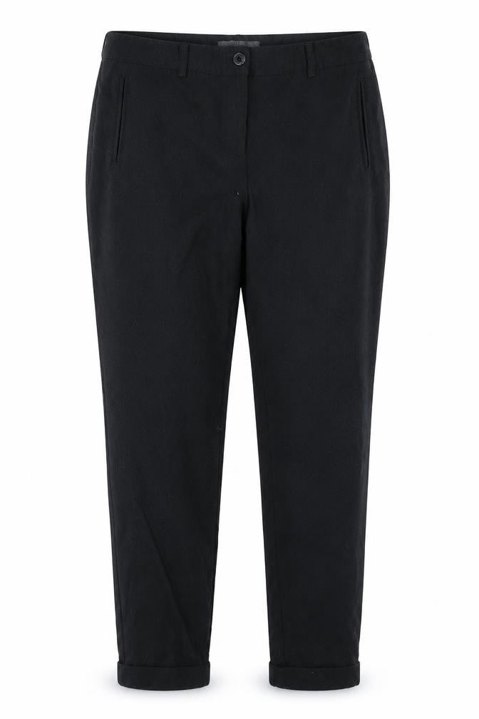 Front view of Next women’s black trousers, size UK 12, 24-inch leg