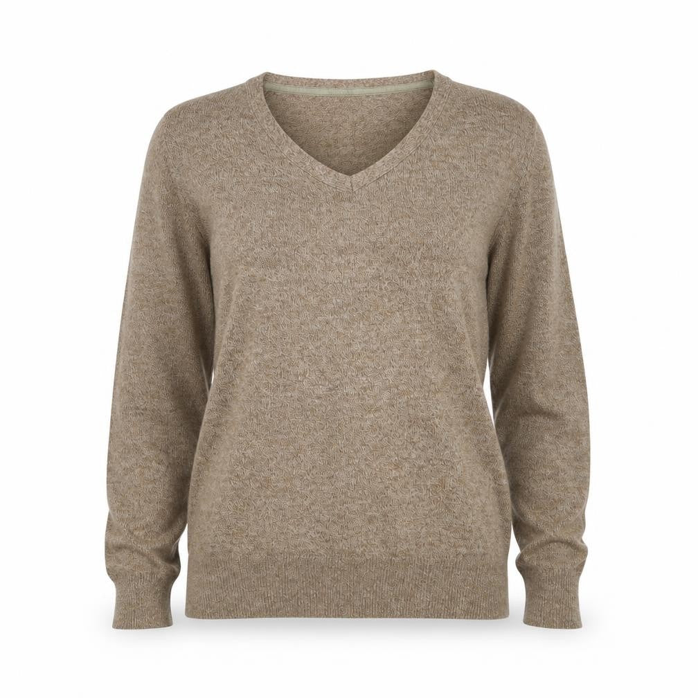 Front view of Navy & Navy women’s brown pullover sweatshirt, size M