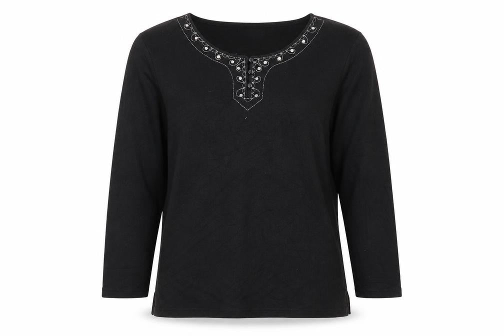 Front view of Bonmarché women’s beige pullover sweatshirt, size M