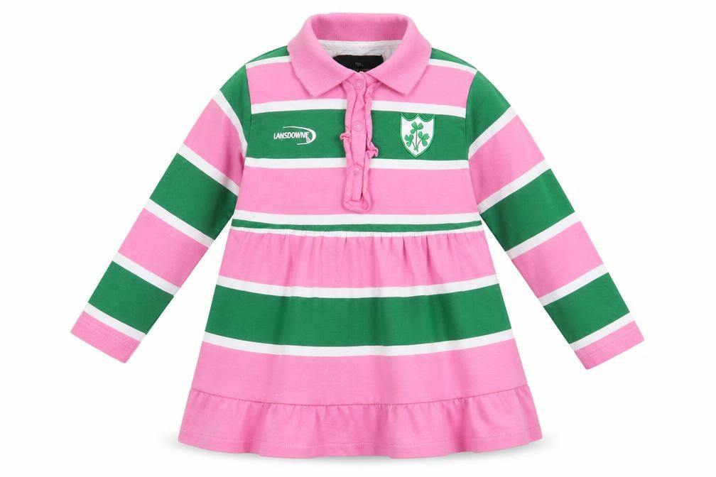 Front view of Lansdowne girls’ multicoloured striped basic t-shirt, size 5-6, years