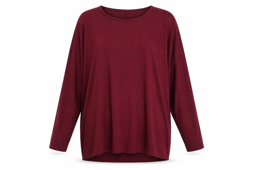 Front view of women’s purple pullover sweatshirt one size