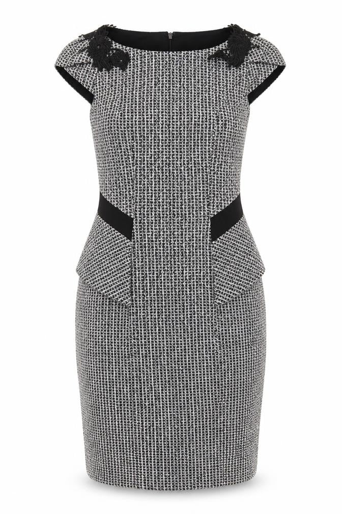 Front view of Per Una women’s multicoloured houndstooth a-line, size UK 8