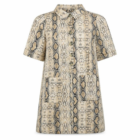 Front view of souchi women’s multicoloured animal print a-line, size S