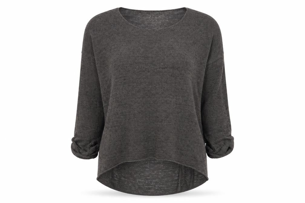Front view of H&M women’s grey jumper, size M