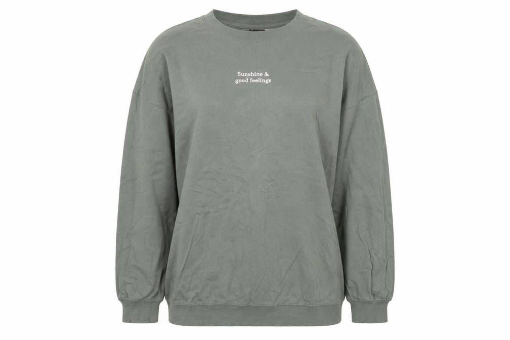 Front view of H&M women’s green jumper, size M