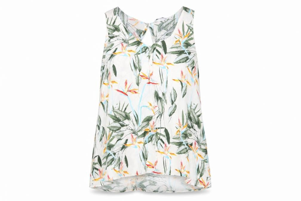Front view of Only women’s white floral basic blouse, size UK 10