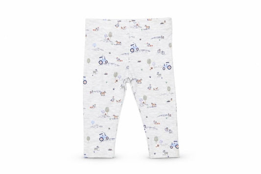Front view of F&F boys’ grey geometric jogger trousers, size 3-6, months - leggings