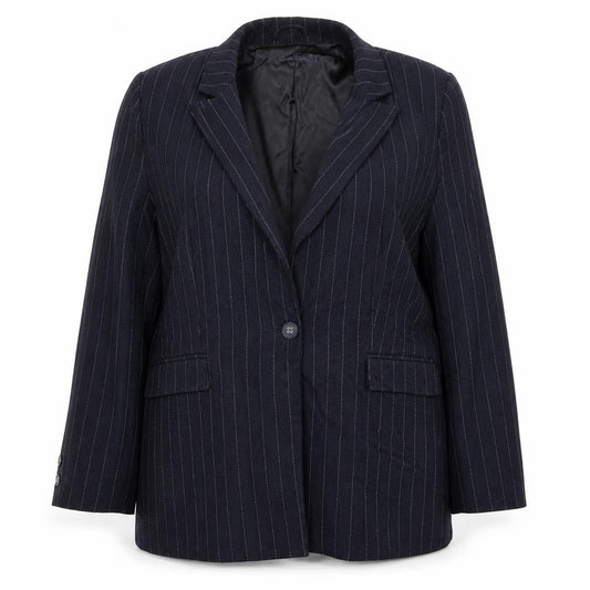Front view of Marks & Spencer women’s blue jacket blazer, size UK 18