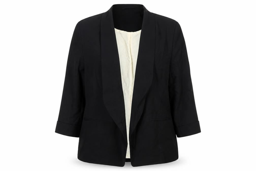 Front view of New Look women’s black jacket blazer, size UK 14
