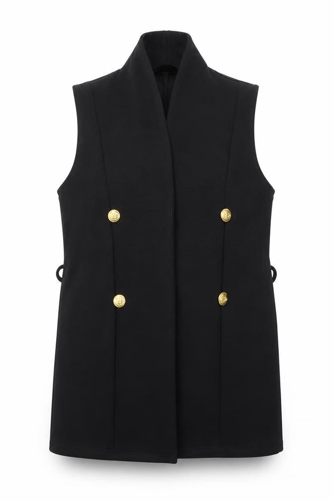 Front view of STYLEWISE women’s black jacket blazer, size UK 12