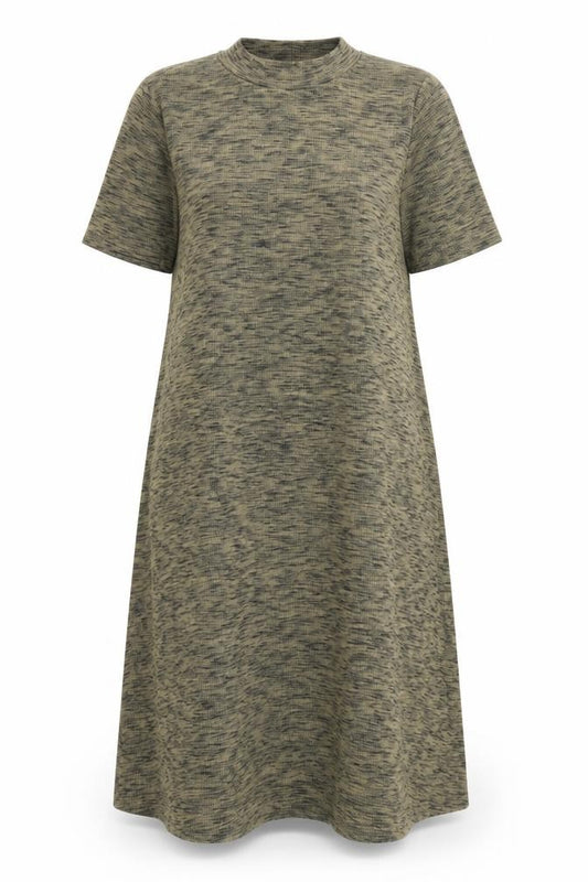 Front view of New Look women’s green jumper dress, size UK 10