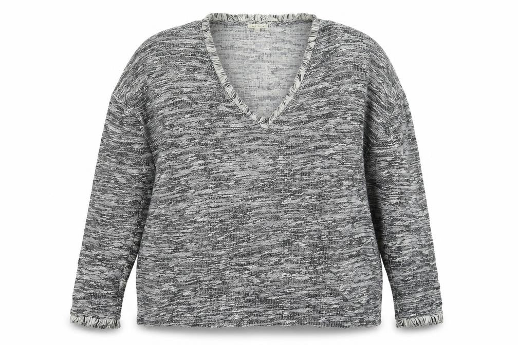 Front view of River Island women’s grey knit jumper, size UK 14