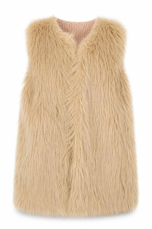 Front view of Atmosphere women’s beige jacket coatigan, size S