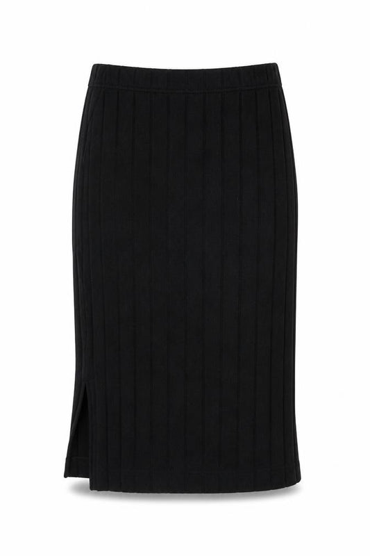 Front view of H&M women’s black skater skirt, size S