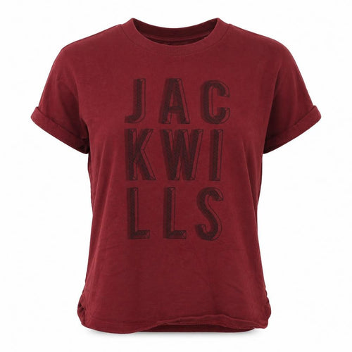 Jack Wills Womens Red Colourblock  Basic T-Shirt Size 8