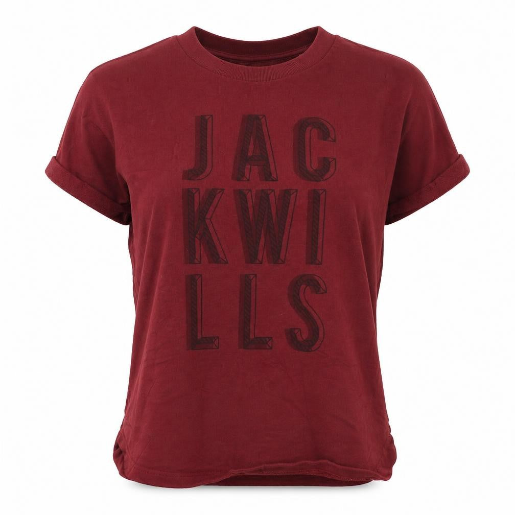 Jack Wills Womens Red Colourblock  Basic T-Shirt Size 8