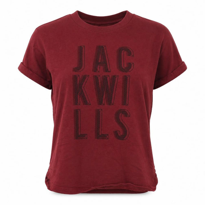 Jack Wills Womens Red Colourblock  Basic T-Shirt Size 8