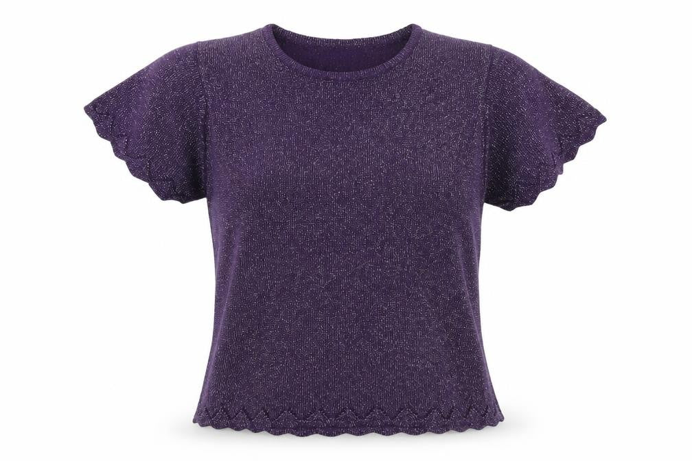 Front view of EWM women’s purple jumper, size M