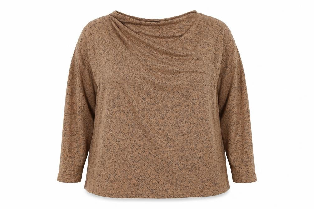 Front view of Preworn women’s brown jumper, size UK 18
