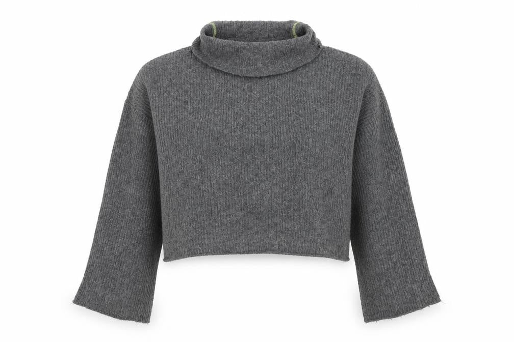 Front view of Topshop women’s grey jumper, size UK 10