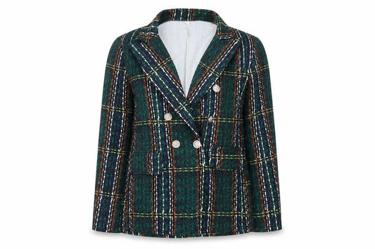 Front view of Preworn women’s green jacket, size S