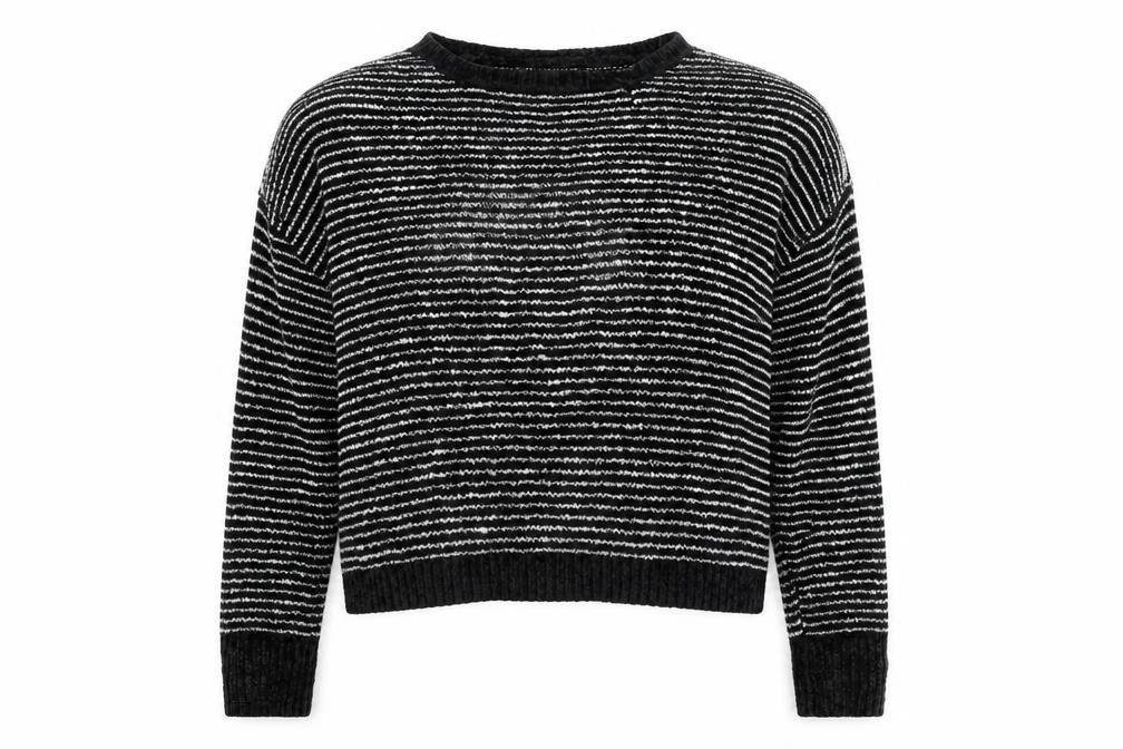 Romeo & Juliet Couture Womens Black Striped  Pullover Jumper Size S
