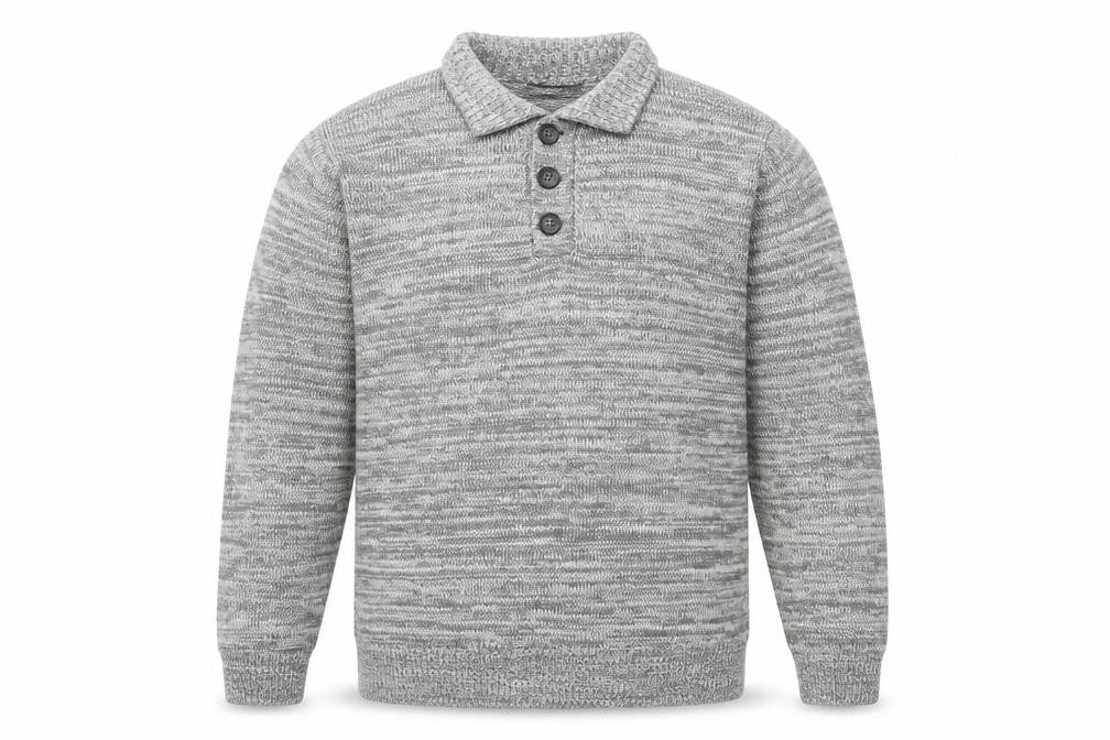 George Mens Grey   Henley Jumper Size L