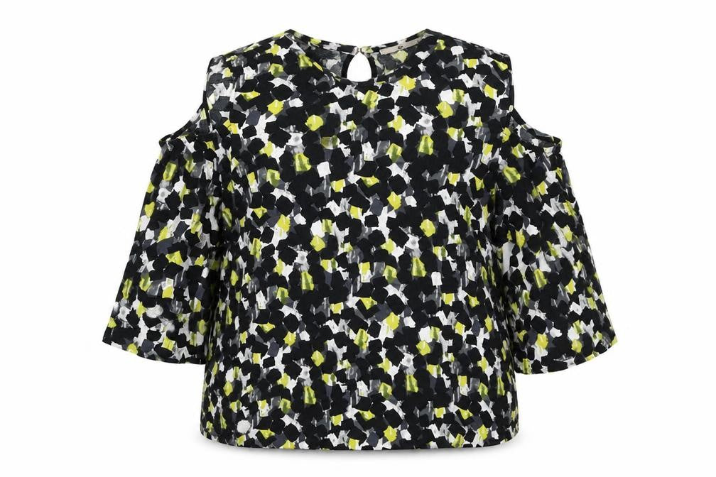Front view of Tu women’s black basic blouse, size UK 12