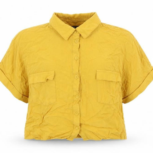 New Look Girls Yellow   Cropped Button-Up Size 12 Years
