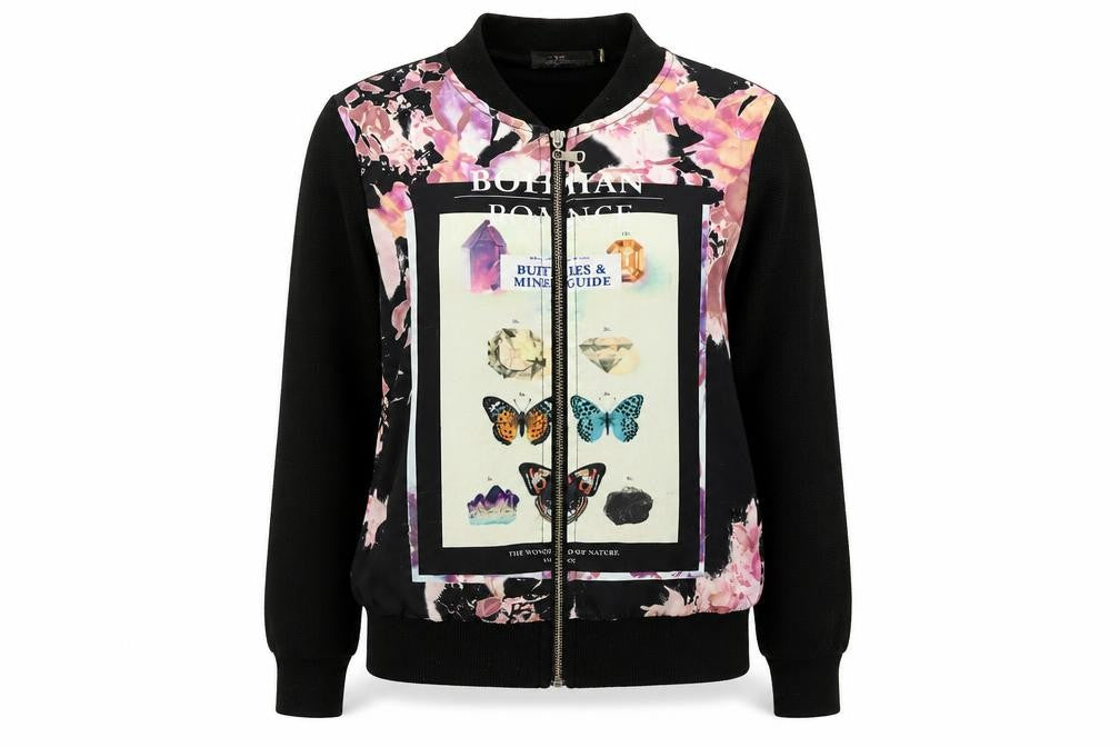 CC Fashion Womens Black   Full Zip Jumper Size S