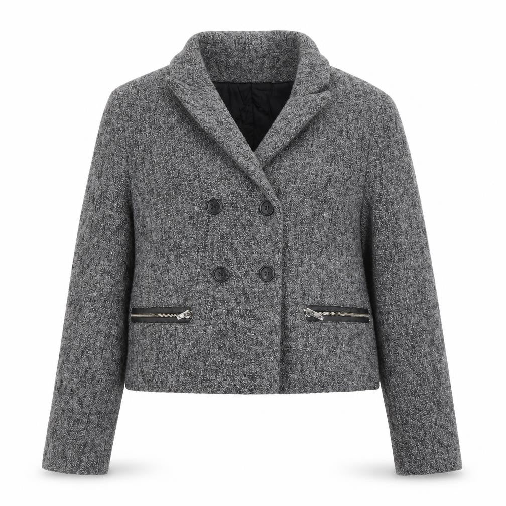 Front view of Kookai women’s grey jacket, size UK 10
