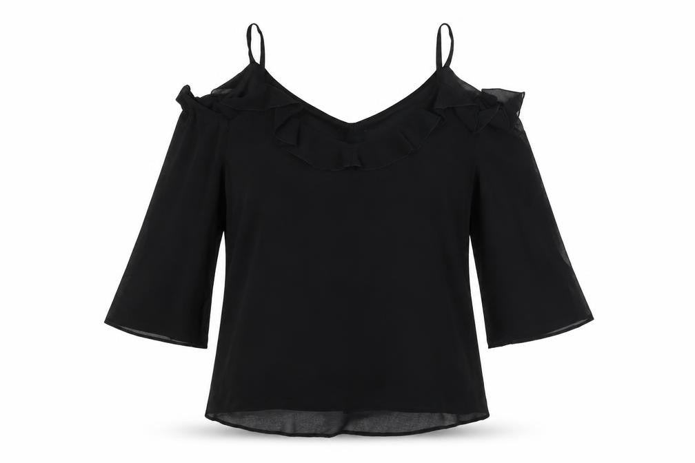 Front view of Wallis women’s black basic blouse, size M