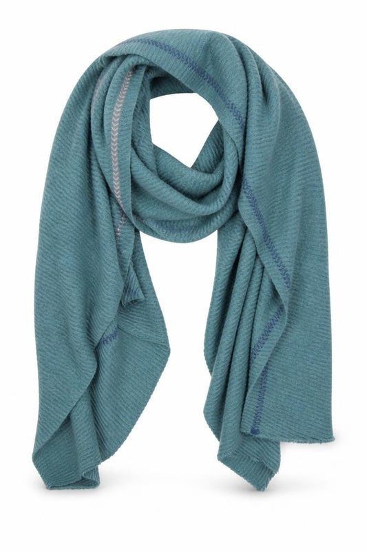 Front view of Preworn unisex green shawl/wrap