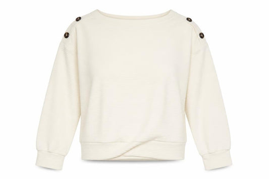 Front view of H&M women’s ivory basic blouse, size S