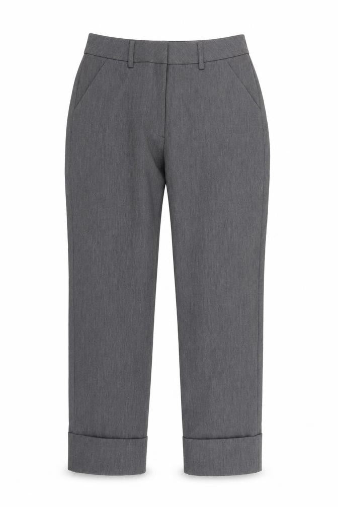 Front view of 4th & Reckless women’s grey trousers, size M, 27-inch leg