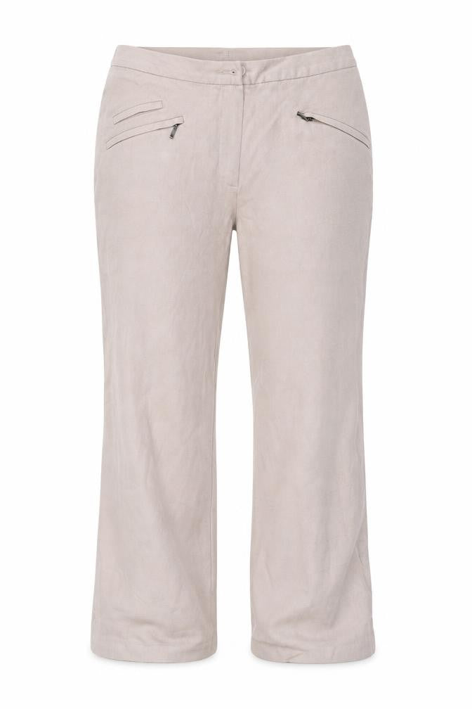 Front view of Marks & Spencer women’s pink trousers, size UK 12, 25-inch leg