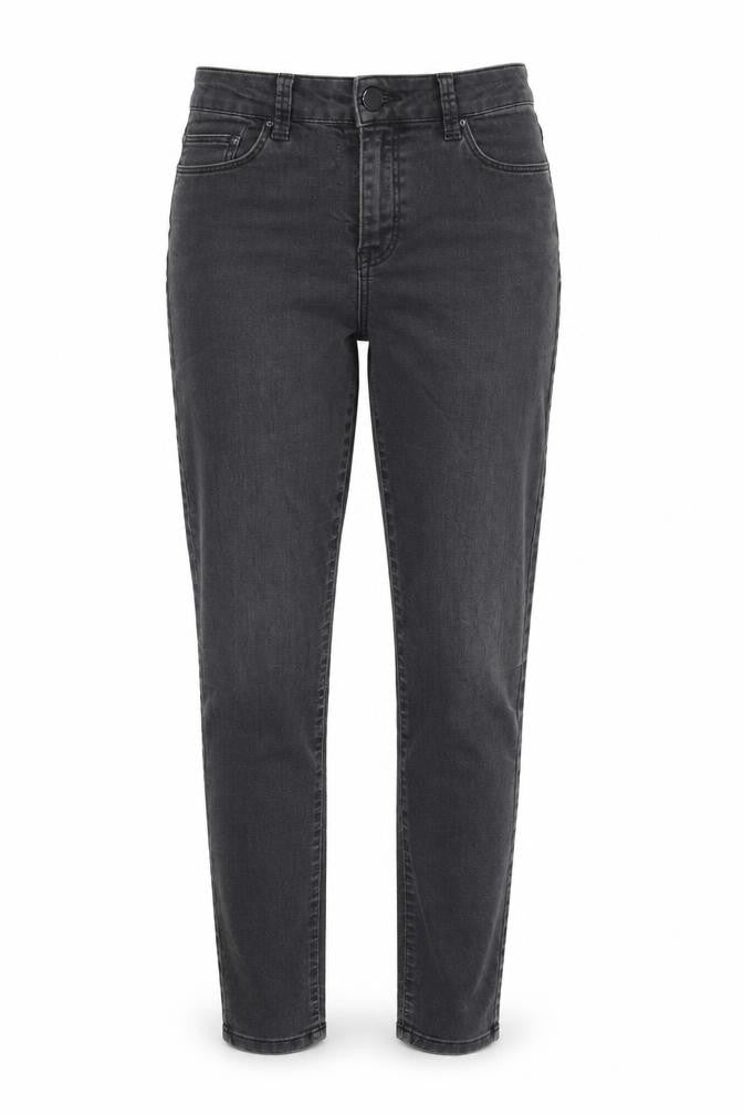 Front view of Marks & Spencer women’s grey straight jeans, size UK 10, 26-inch leg