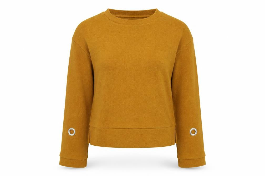 Front view of Primark women’s orange jumper, size S