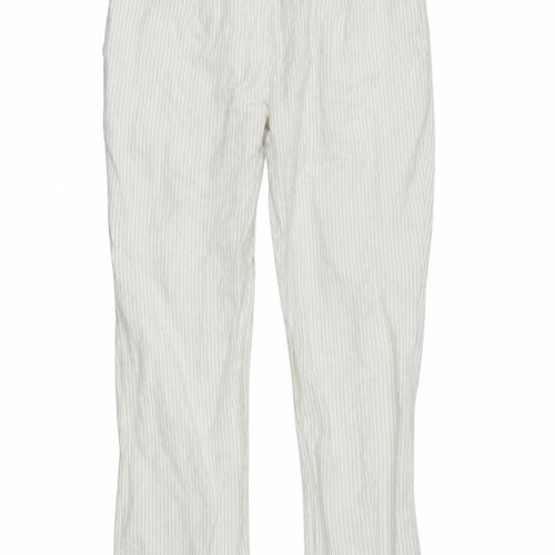 deniem co Womens White Striped  Trousers  Size 33 in L29 in