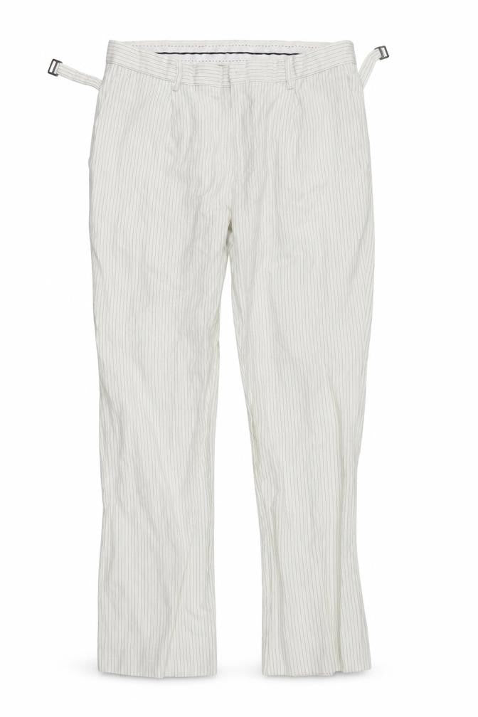 deniem co Womens White Striped  Trousers  Size 33 in L29 in