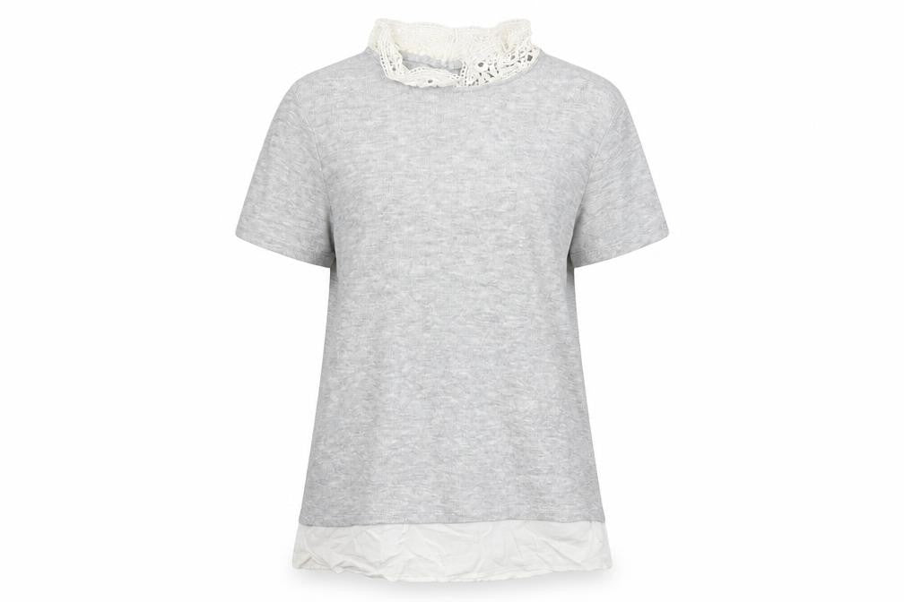 Front view of Tu women’s grey knit jumper, size UK 14