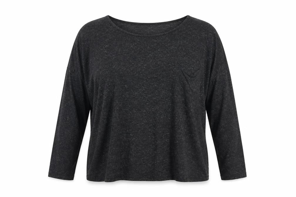 Front view of New Look women’s grey basic blouse, size UK 16