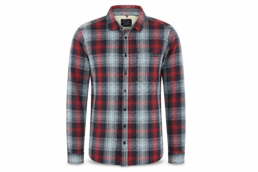 Front view of Blend men’s multicoloured check button-up, size M