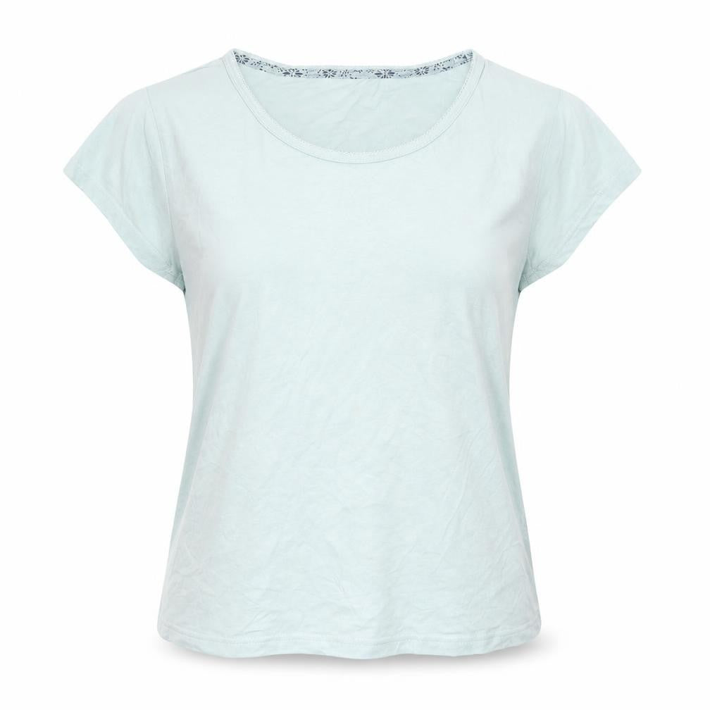 Front view of Marks & Spencer women’s green basic blouse, size UK 12
